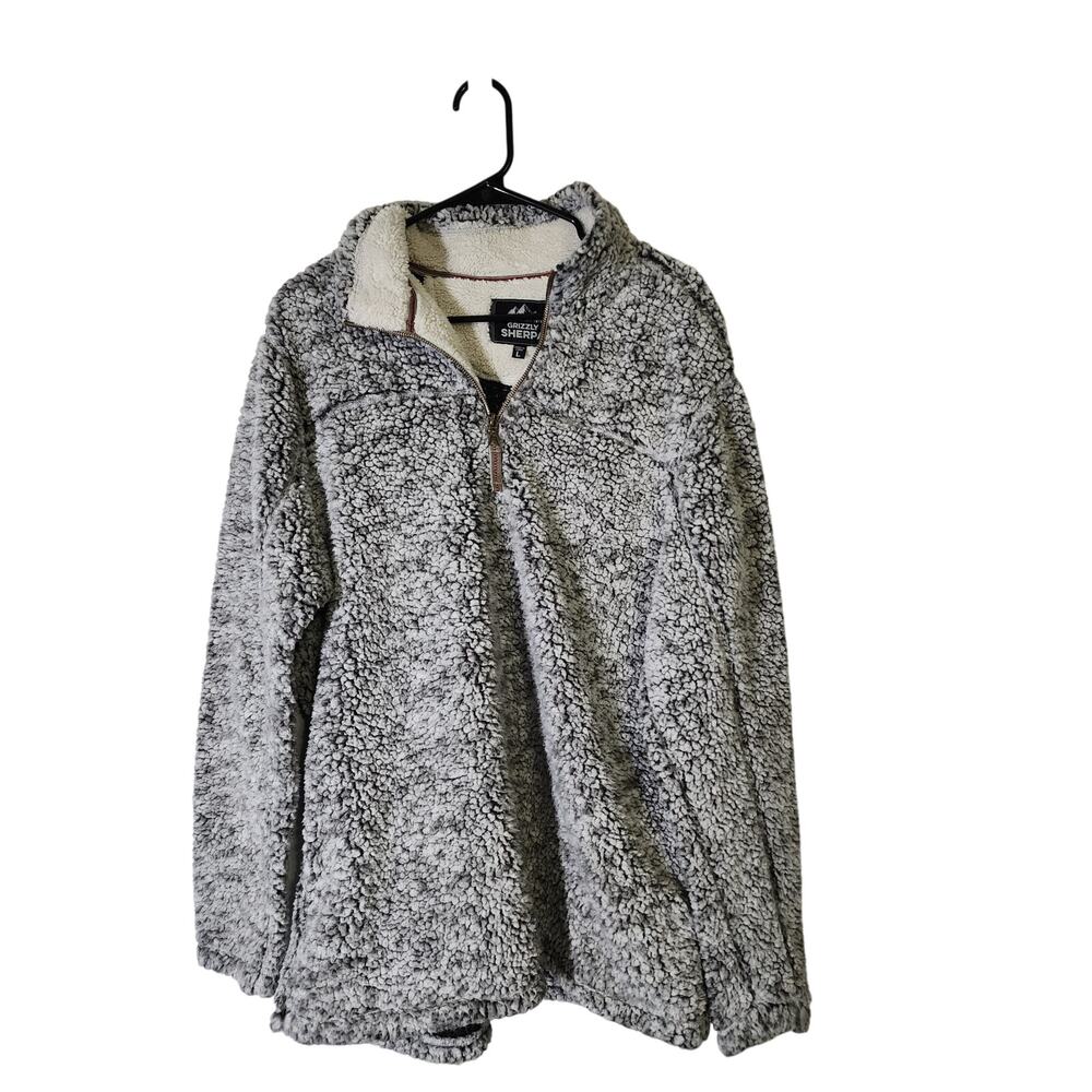 Grizzly Sherpa Pullover Women's Size Large Gray Fleece